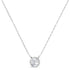 10K White Gold 1/5 Carat Round Brilliant-Cut Diamond Modern Bezel-Set Solitaire 16"-18" Pendant Necklace (H-I Color, SI2-I1 Clarity) - Evallys.com # #