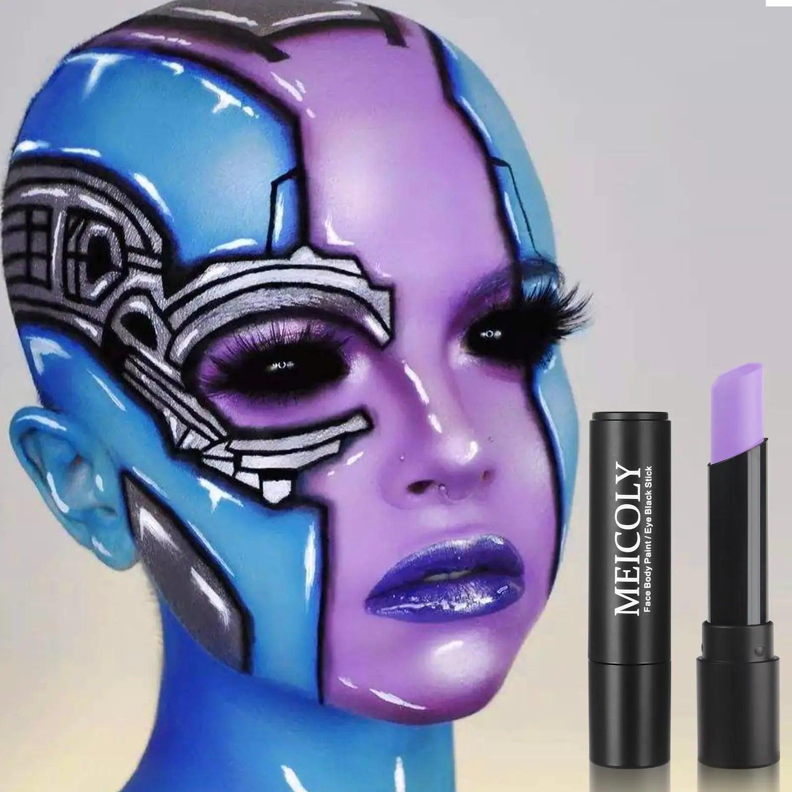 MEICOLY Light Purple Face Paint Stick,Cream Lavender Body Paint Stick,Sweatproof Pale Purple Eye Black for Sports Football/Baseball/Softball,Violet Lilac Face Paint for Halloween SFX Ursula Cosplay light purple eye black - Evallys.com # #