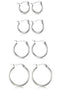 ORAZIO 4 Pairs Stainless Steel Hoop Earrings Set Cute Huggie Earrings for Women,10MM-20MM A: Silver-tone,4 pairs - Evallys.com # #