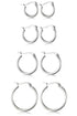 ORAZIO 4 Pairs Stainless Steel Hoop Earrings Set Cute Huggie Earrings for Women,10MM-20MM A: Silver-tone,4 pairs - Evallys.com # #