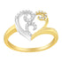 10K Two-Toned Gold Diamond Heart Shape Cluster Ring (1/6 Cttw, H-I Color, I1-I2 Clarity) - Evallys.com # #