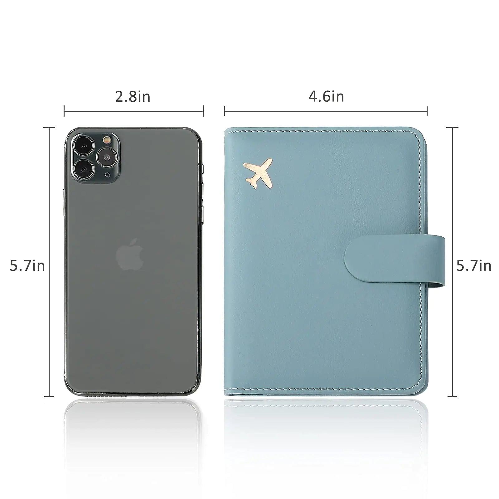 Melsbrinna Premium Leather Passport Holder Covers Case, Waterproof Rfid Blocking Travel Wallet Passport Holder with Pen Holder, Cute Passport Book for Women/Men Greyish green - Evallys.com # #