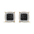 Men's 10K Yellow Gold 1/2 Cttw White and Black Treated Diamond Earring (Black / I-J Color, I2-I3 Clarity) - Evallys.com # #