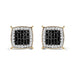 Men's 10K Yellow Gold 1/2 Cttw White and Black Treated Diamond Earring (Black / I-J Color, I2-I3 Clarity) - Evallys.com # #