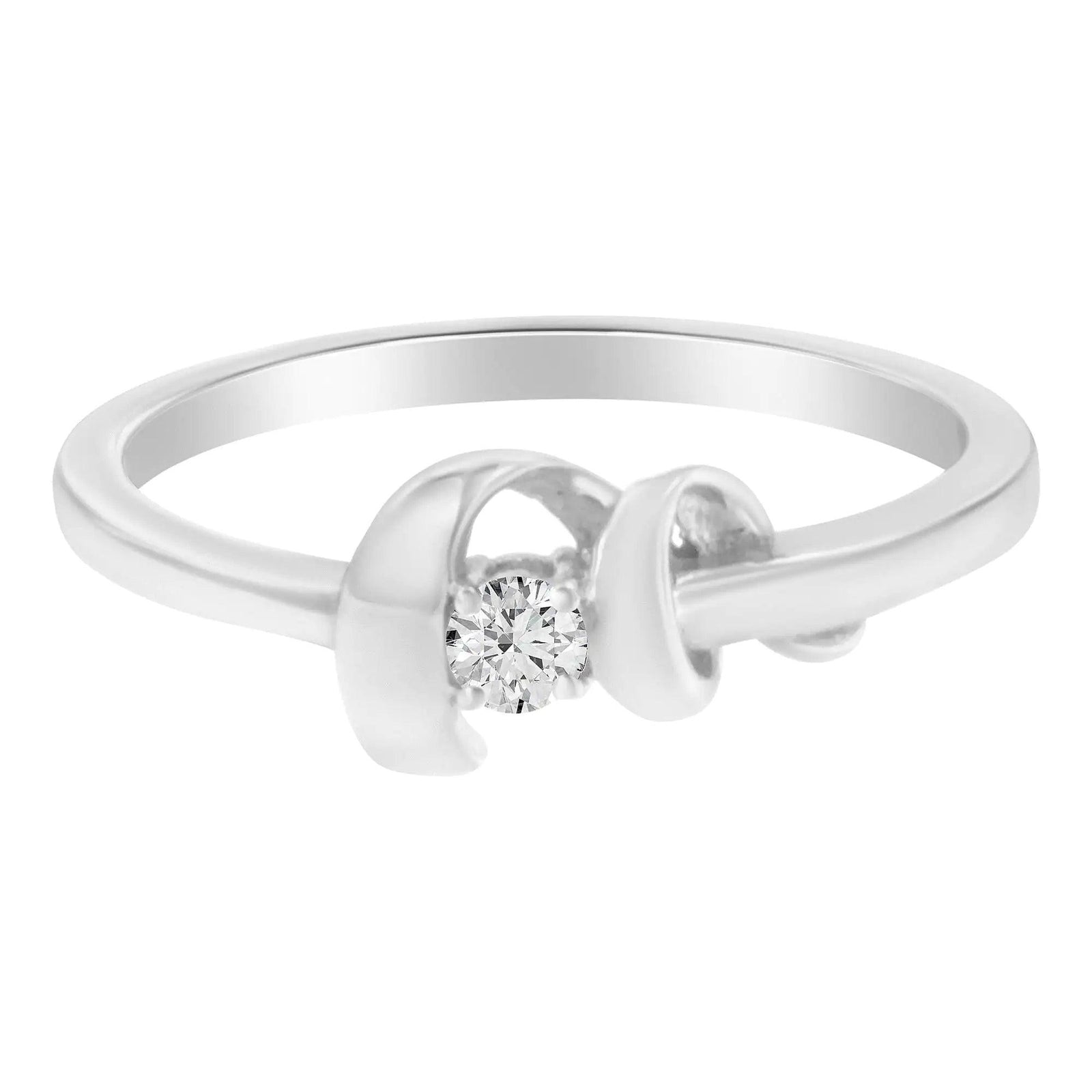 10K White Gold Diamond Promise Ring (1/10 Cttw, H-I Color, SI2-I1 Clarity) - Evallys.com # #