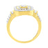 10K Yellow Gold Plated .925 Sterling Silver 3/4 Cttw Diamond Cluster Ring (I-J color, I1-I2 Clarity) - Evallys.com # #