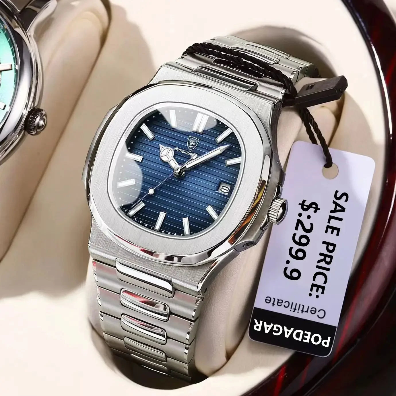 POEDAGAR Luxury Men’s Watch

Stainless Steel Square Dial Watch

Waterproof Fashion Watch for Men

Quartz Watch with Auto Date

Luminous Men’s Dress Watch

Business Casual Watch for Men

3ATM Water Resistant Watch

Men’s Gift Watch with Box