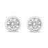 14K White Gold Lab Grown Diamond Screw-Back Classic Bezel Solitaire Stud Earrings (G-H Color, VS2-SI1 Clarity) - Evallys.com # #