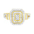 10K Yellow Gold Plated .925 Sterling Silver 3/4 Cttw Diamond Cluster Ring (I-J color, I1-I2 Clarity) - Evallys.com # #