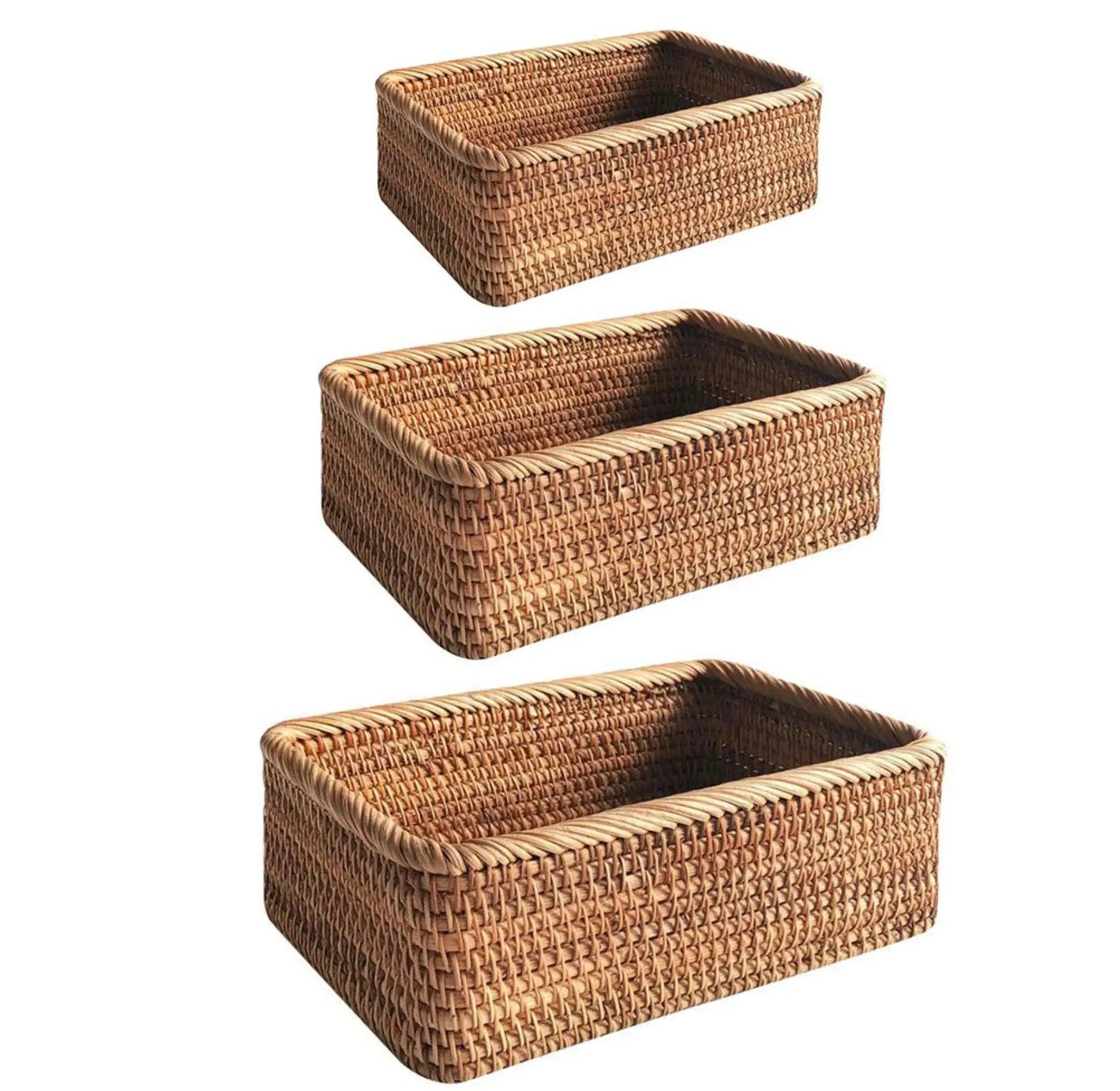 Handmade Rattan Tray Basket - Evallys.com # #