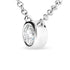 10K White Gold 1/5 Carat Round Brilliant-Cut Diamond Modern Bezel-Set Solitaire 16"-18" Pendant Necklace (H-I Color, SI2-I1 Clarity) - Evallys.com # #