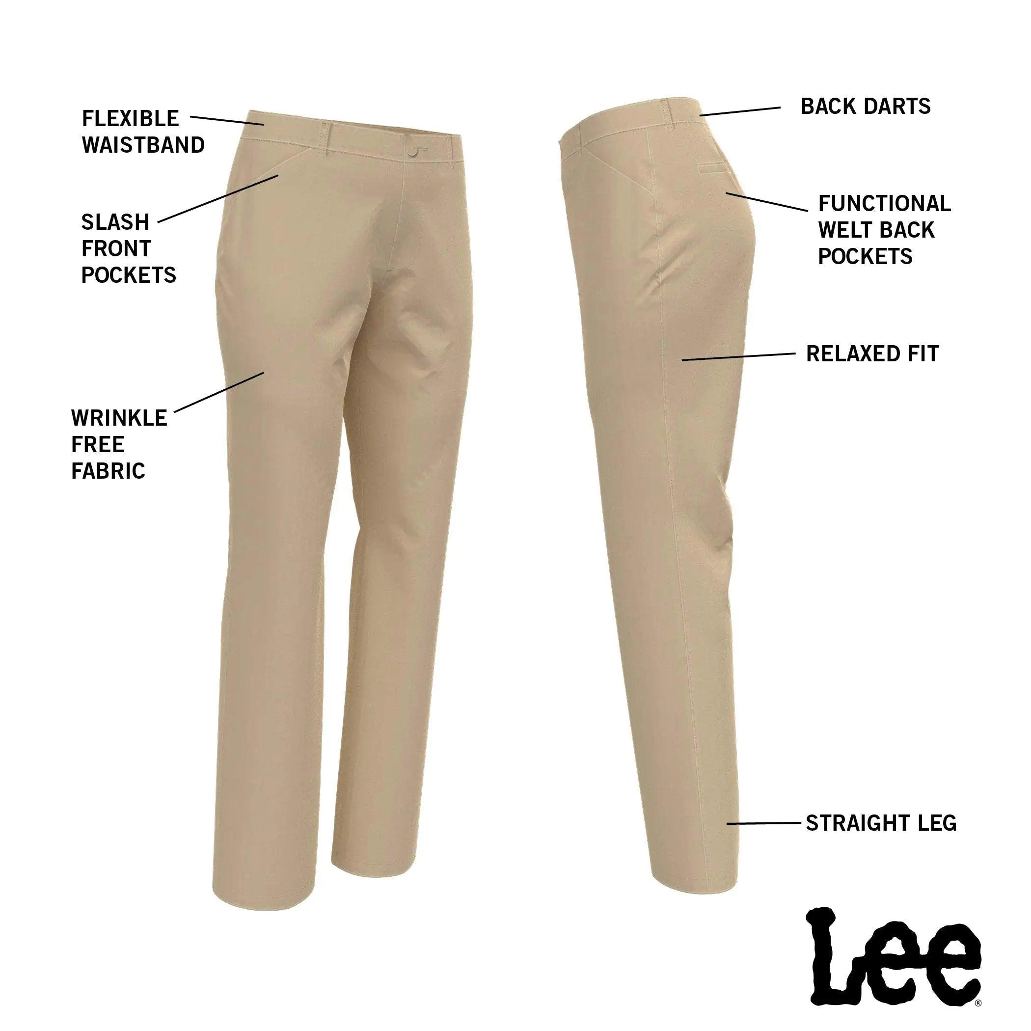 Lee womens Wrinkle Free Relaxed Fit Straight Leg Pant 10 Flax - Evallys.com # #