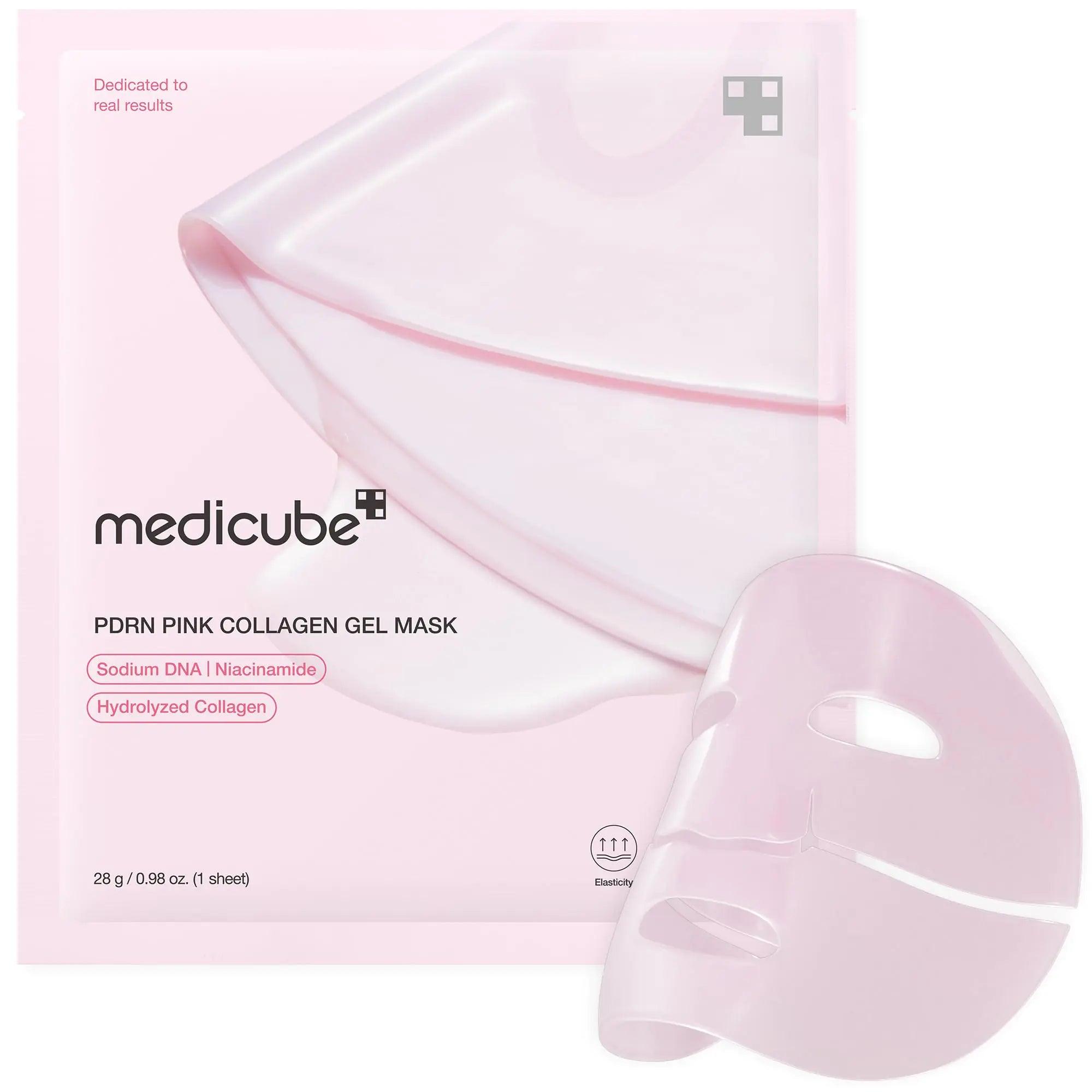 Medicube PDRN Pink Collagen Jelly Gel Mask, Overnight Face Mask for Glass Glow Skin, Korean Facial Mask, Pore Care, Firming, Moisturizing and Evens Skin Tone, Korean Skincare, 28g, 1 Sheet - Evallys.com # #