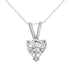 14K White Gold 3-Prong Set Heart Shaped Solitaire Lab Grown Diamond 18" Pendant Necklace (F-G Color, VS2-SI1 Clarity) - Evallys.com # #