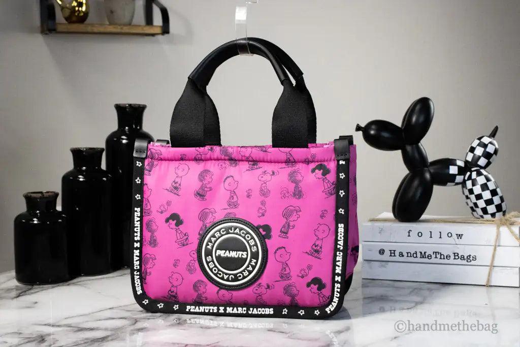 Marc Jacobs X Peanuts Mini Fuchsia Puffy Nylon Tote - Evallys.com # #