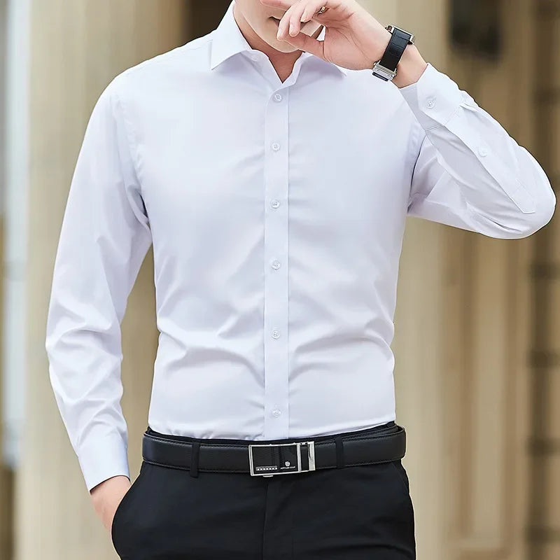 Plus Size Men’s White Shirt

Long Sleeve Shirt for Big Men

Men’s Business Shirt M–8XL

Slim Fit Dress Shirt for Men

Cotton Polyester White Shirt

Smart Casual Shirt for Men