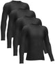 4 or 3 Pack Youth Boys' Compression Leggings Tights Athletic Pants Sports Base Layer for Kids Cold Gear X-Large Black(4 Pack Shirts) - Evallys.com