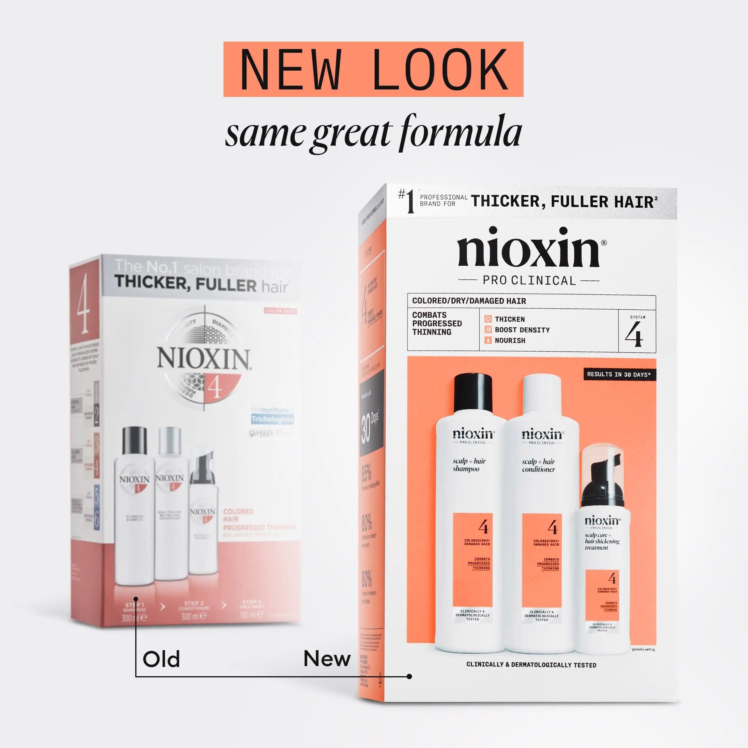 Nioxin Scalp + Hair Thickening System 4 - Hair Thickening System for Colored Or Dry Damaged Hair with Progressed Thinning, Full Size (Packaging May Vary) System 4 Kit - Evallys.com # #