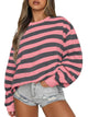 EFAN Womens Sweatshirts Crew Neck Oversized Hoodies Fall Pullover Sweater Teen Girls Cute Casual Outfits 2024 Clothes Greypink X-Large - Evallys.com