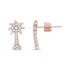 10K Rose Gold 1/4 Cttw Diamond Palm Tree Push Back Stud Earrings (H-I Color, I1-I2 Clarity) - Evallys.com # #