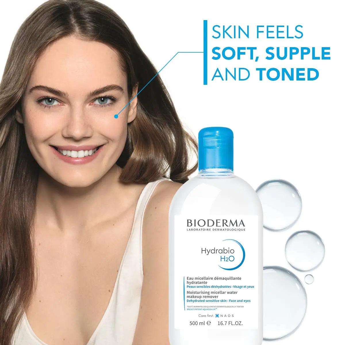 Bioderma - Hydrabio H2O Micellar Water - Face Cleanser and Makeup Remover - Micellar Cleansing Water for Dehydrated Sensitive Skin 33.4 Fl Oz (Pack of 1) - Evallys.com # #