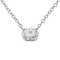 14K White Gold 1/2 Cttw Lab Grown Oval Shape Solitaire Diamond East West 18" Pendant Necklace (E-F Color, VS1-VS2 Clarity) - Evallys.com # #