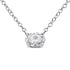 14K White Gold 1/2 Cttw Lab Grown Oval Shape Solitaire Diamond East West 18" Pendant Necklace (E-F Color, VS1-VS2 Clarity) - Evallys.com # #