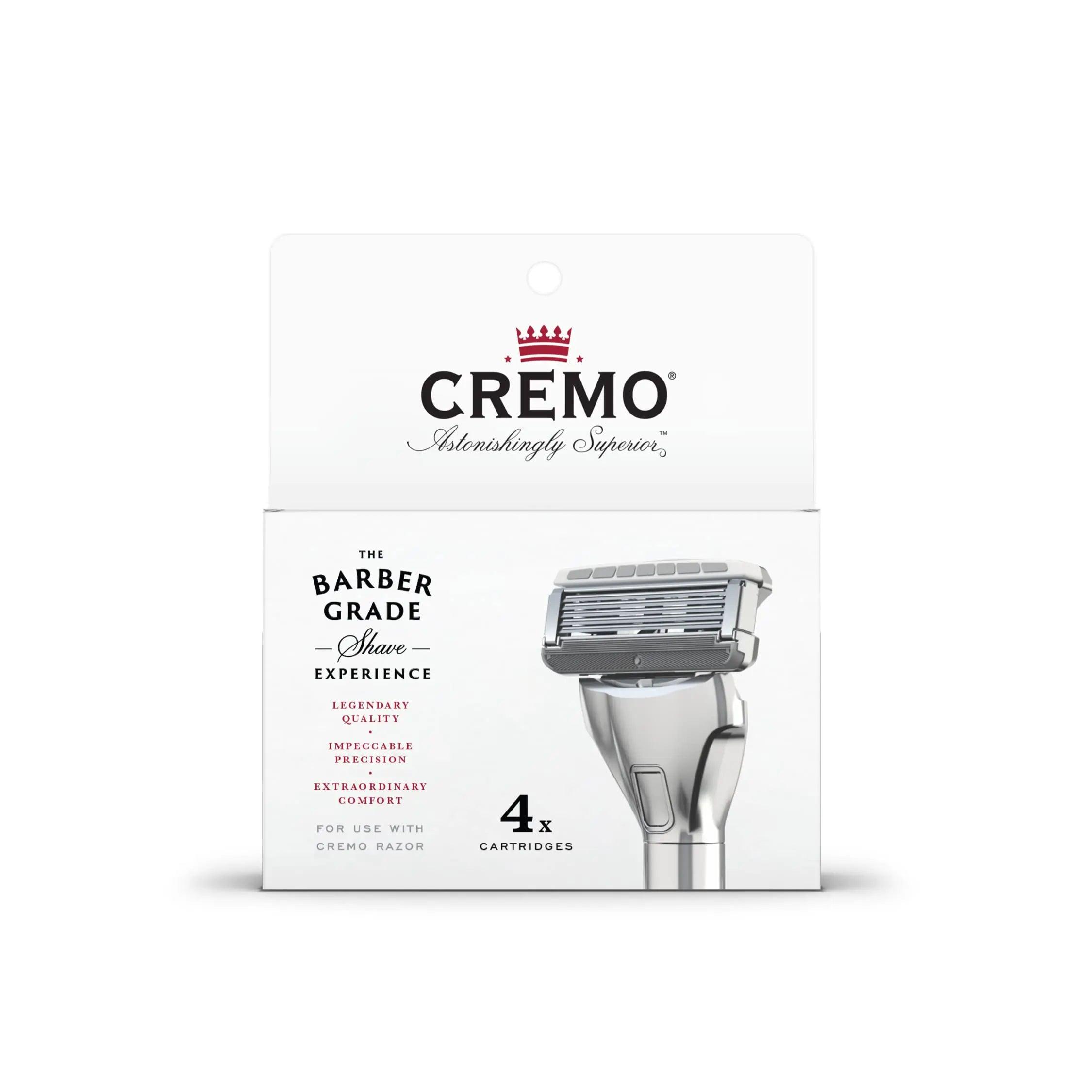 Cremo Astonishingly Superior Razor Refills, (4 Pack) & Cooling Formula Post Shave Balm, Soothes, Cools And Protects Skin From Shaving Irritation, Dryness and Razor Burn, 4 Oz Refills + Shave Balm - Evallys.com # #