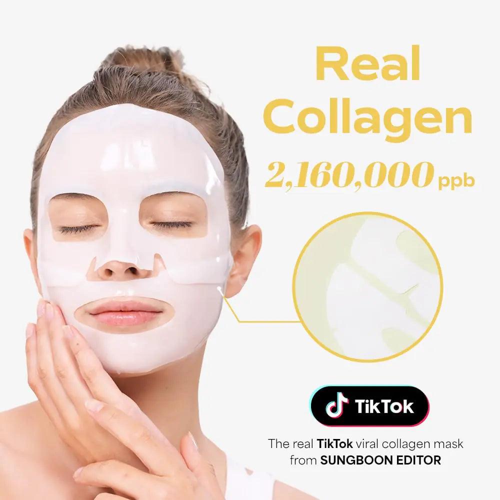 Deep Collagen Niacin-Vita C Brightening Overnight Mask 37gx4ea | The real collagen 2,160,000ppb | Facial Hydrogel Masks with low molecular weight collagen for elasticity and dark spot 4 Count (Pack of 1) - Evallys.com # #