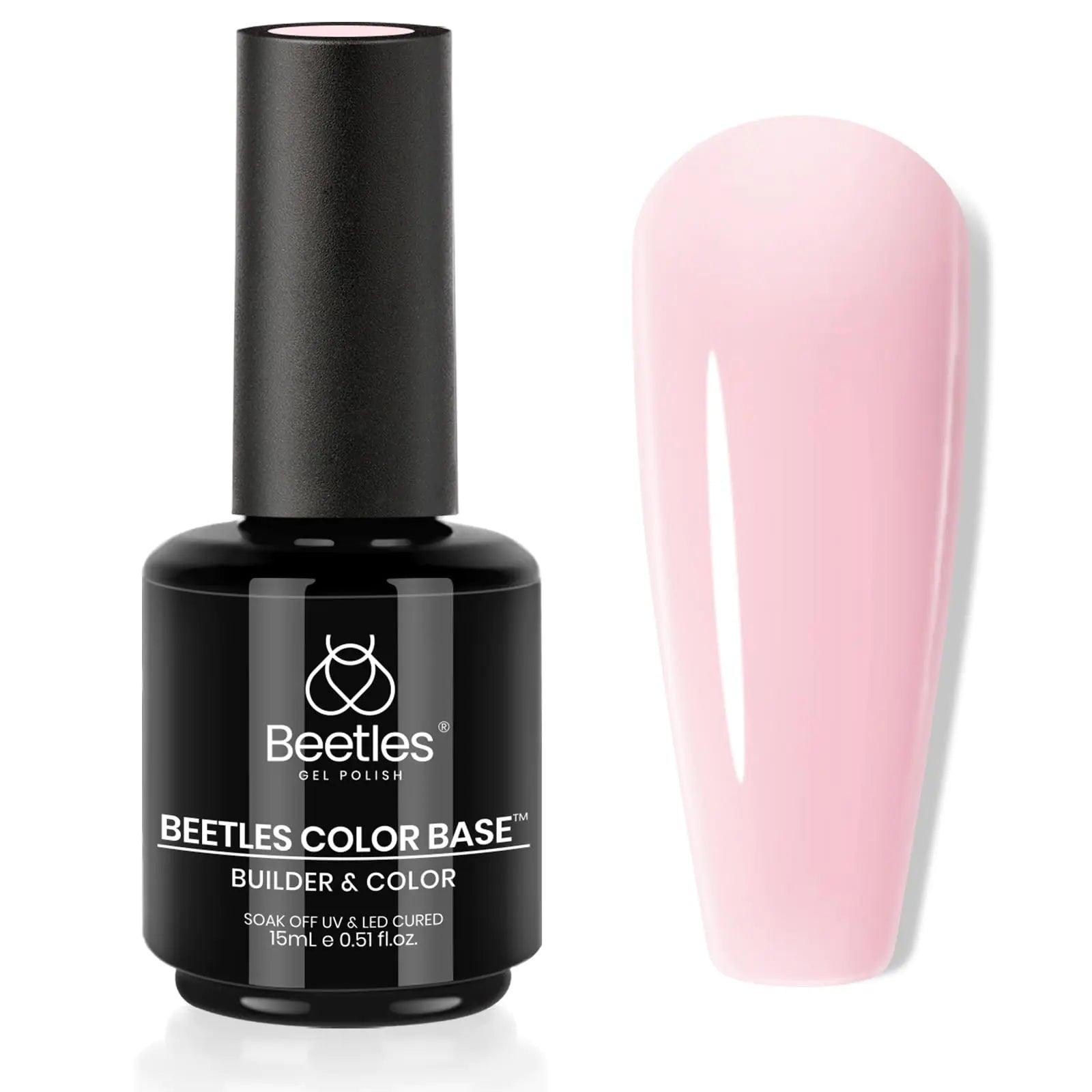 Beetles Pink Color Base Gel Nail Polish 1 Pcs 15ml Nude Gel Polish Pink Nail Polish Base Pastel Gel 3 in 1 Builder Base for Nails Base Coat Nail Strengthener Soak Off Nail Art A-Porcelain Doll 0.51 Fl Oz (Pack of 1) - Evallys.com # #