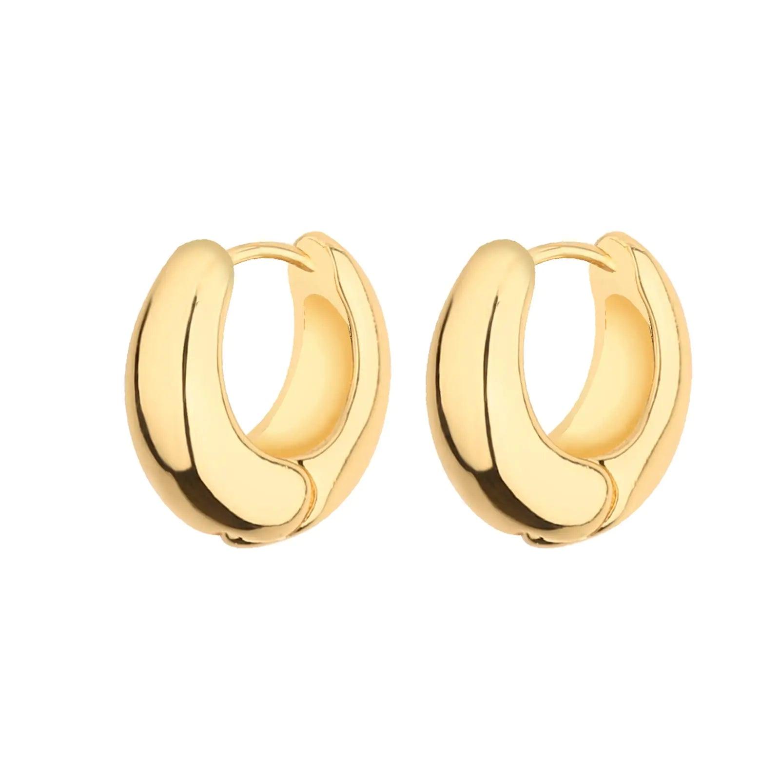 Wgoud Chunky Hoop Earrings Set 14K Gold Hoop Earrings for Women Hypoallergenic, Thick Hoops Earring set, Twist Huggie Hoop Earring 6 Prs Chunky Gold - Evallys.com # #