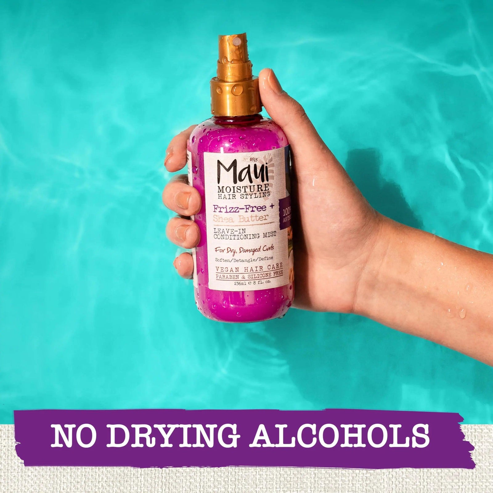 Maui Moisture Frizz-Free + Shea Butter Leave-in Conditioning Mist, Curly Hair Styling, No Drying Alcohols, Parabens or Silicone, 8 Fl Oz - Evallys.com # #