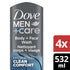 DOVE MEN + CARE Body and Face Wash Clean Comfort 4 Count for Healthier and Stronger Skin Effectively Washes Away Bacteria While Nourishing Your Skin, 18 oz 1.13 Pound (Pack of 4) - Evallys.com # #