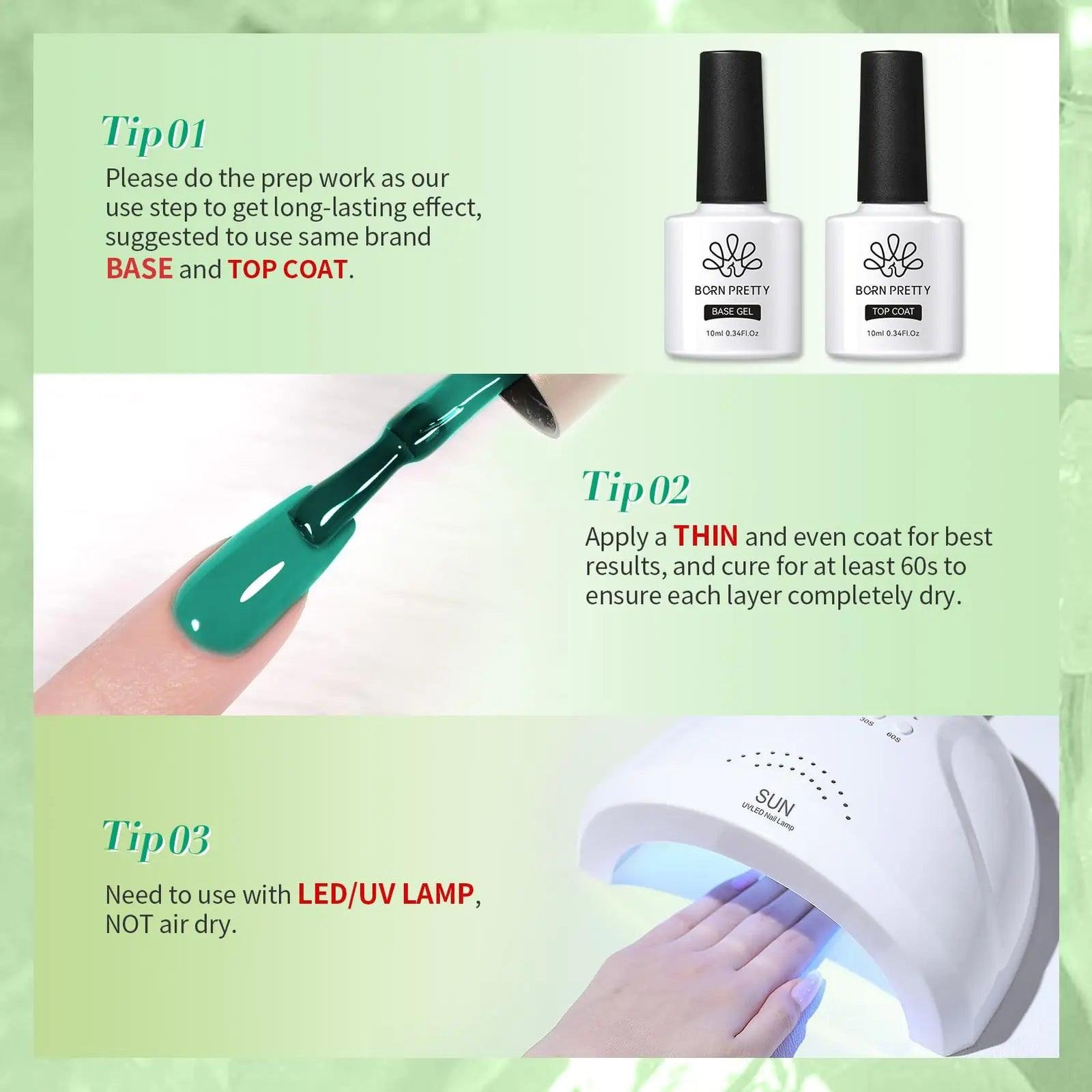 Born Pretty Green Gel Nail Polish, Christmas Carnival Evergreen Gel Nail Polish Set, Glitter Green Sparkle Gel Polish Nail Art Varnish Manicure Collection St. Patrick's Day 6PCS green forest - Evallys.com