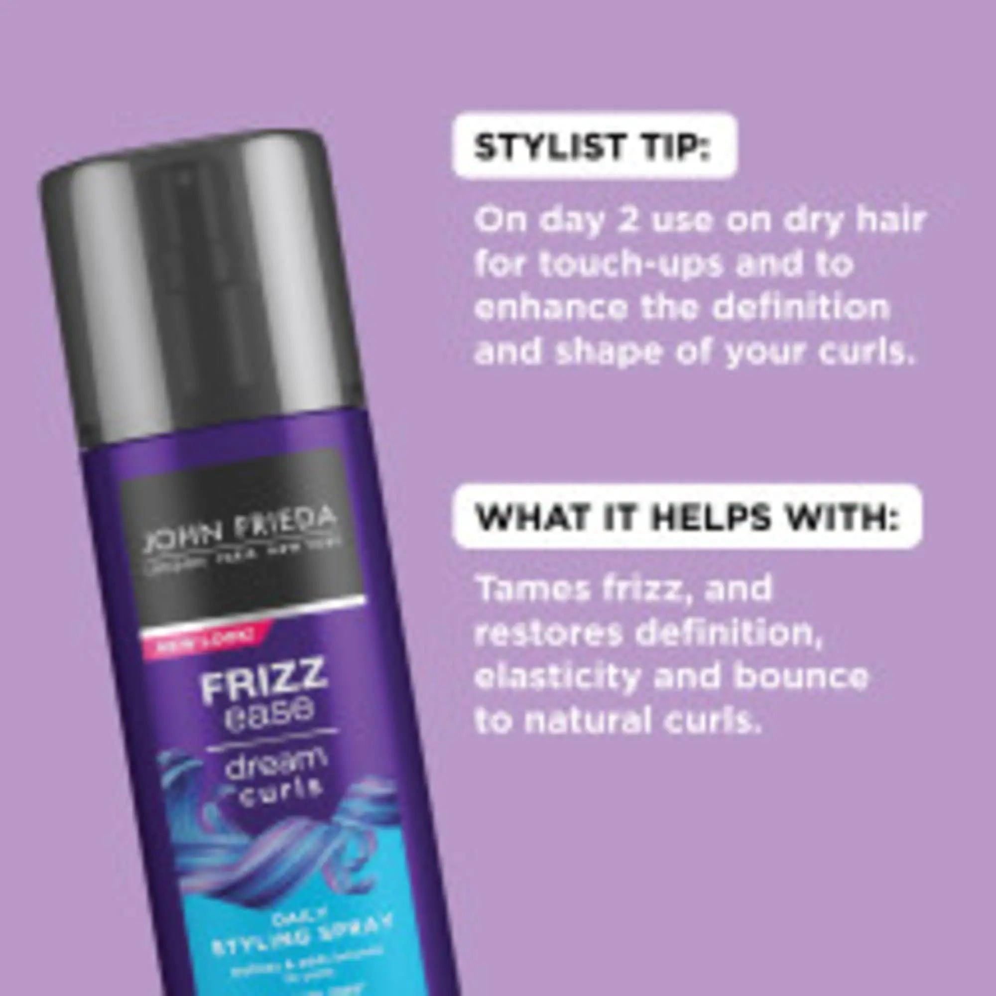 John Frieda Anti Frizz, Frizz Ease Dream Curls Daily Styling Spray for Curly Hair, Magnesium-enriched Formula, Revitalizes Natural Curls, 6.7 Ounce Styling Spray (Pack of 1) 6.7 Fl Oz (Pack of 1) - Evallys.com # #