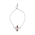 .925 Sterling Silver Marquise Garnet  and Diamond Accent Lariat 4”-10” Fleur De Lis Adjustable Bolo Bracelet (H-I Color, SI1-SI2 Clarity) - Evallys.com # #