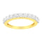 IGI Certified 14K Yellow Gold Plated .925 Sterling Silver 1.0 cttw Shared Prong Set Brilliant Round-Cut Diamond 11 Stone Band Ring (J-K Color, SI1-SI2 Clarity) - Evallys.com # #