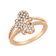 14K Rose Gold Plated .925 Sterling Silver 1/2 Cttw Diamond Scatter Composite Bypass Ring (I-J Color, I1-I2 Clarity) - Evallys.com