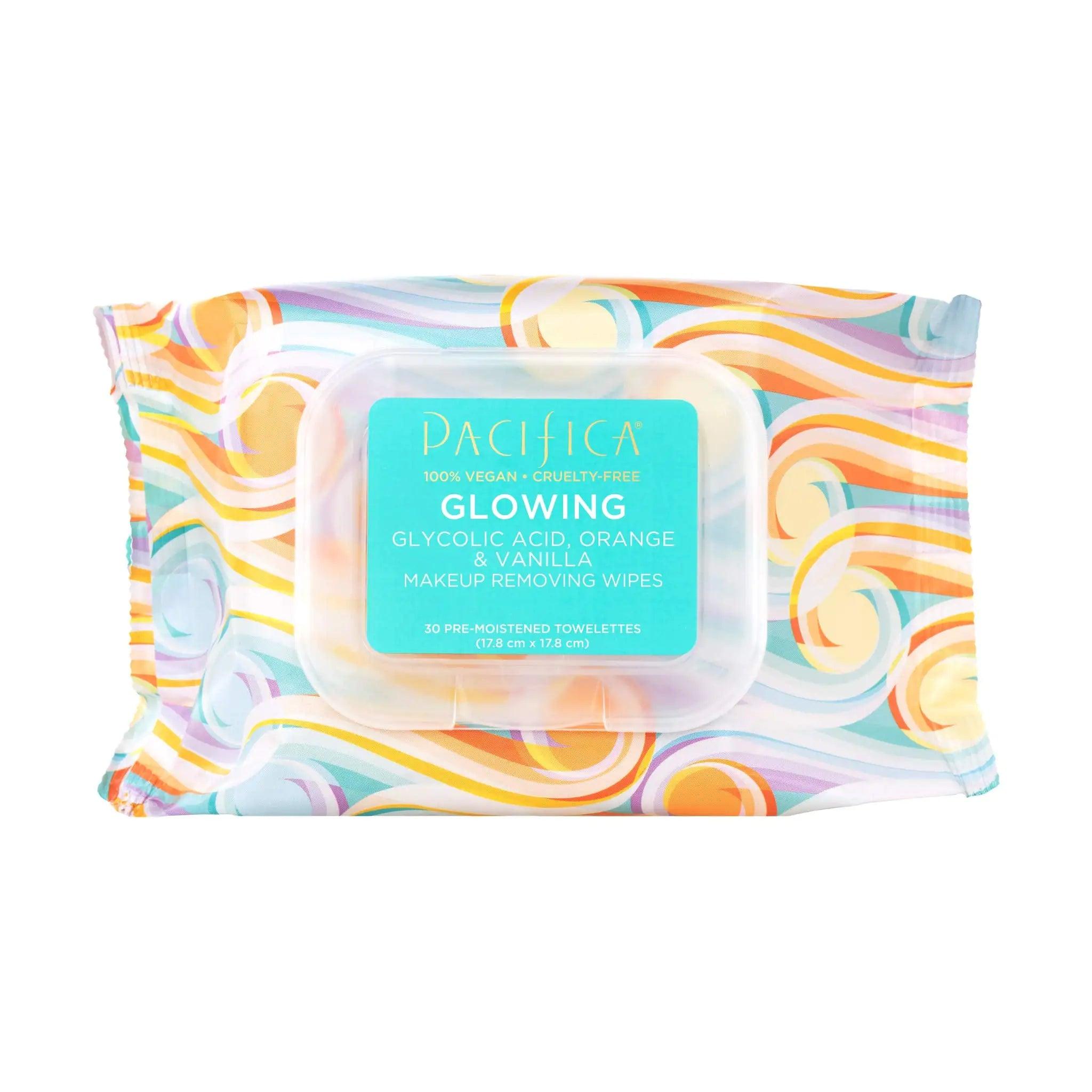 Pacifica Beauty Glowing Glycolic Acid, Orange & Vanilla Makeup Remover Wipes, Designed To Create Glowing Skin, Vegan & Cruelty-Free, 30 Wipes 30 Count (Pack of 1) - Evallys.com # #