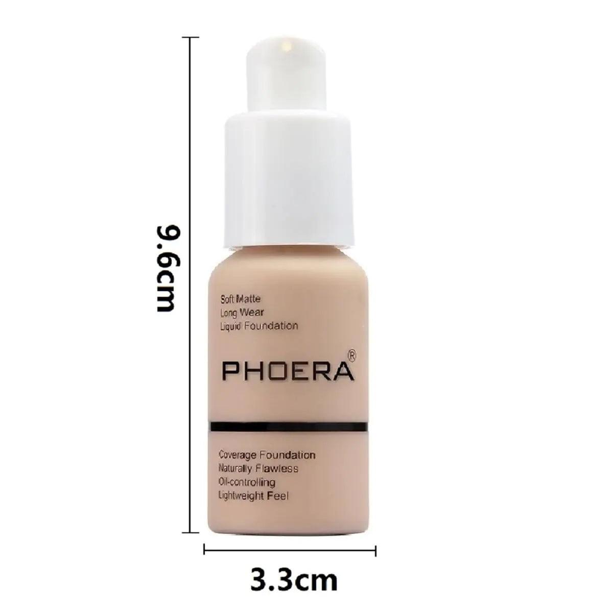 2 Pack PHOERA Foundation 101- Porcelain and102- Nude, Flawless Soft Matte Liquid Foundation 24 HR Oil Control Concealer Foundation Makeup 1 Ounce (Pack of 1) ﻿ 101 Porcelain and 102 Nud - Evallys.com # #