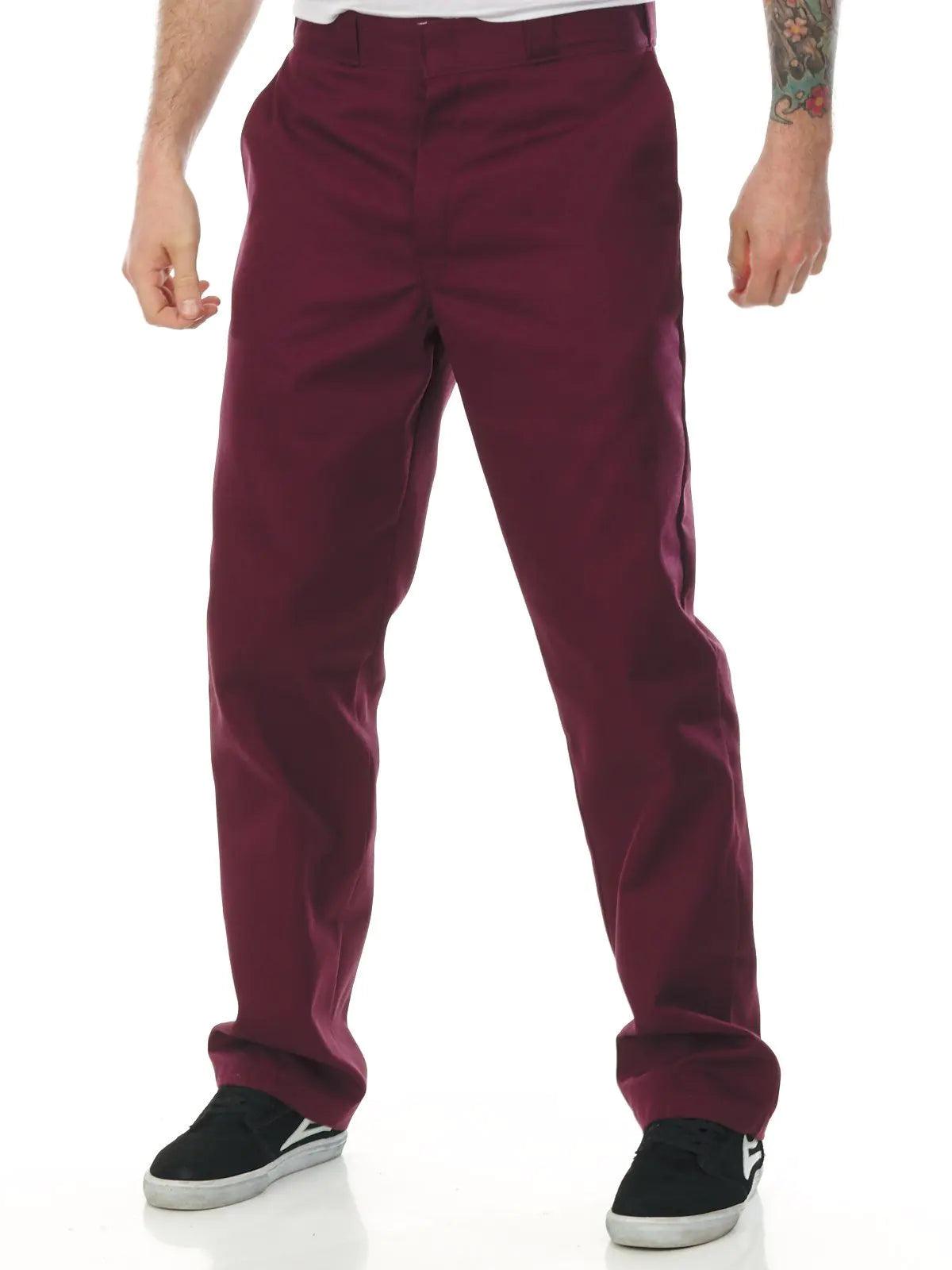 Dickies Men's Original 874 Work Pants 32W x 30L Maroon V1 - Evallys.com # #