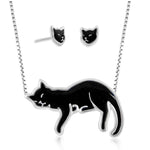 Cat Necklace and Earrings Set - Evallys.com
