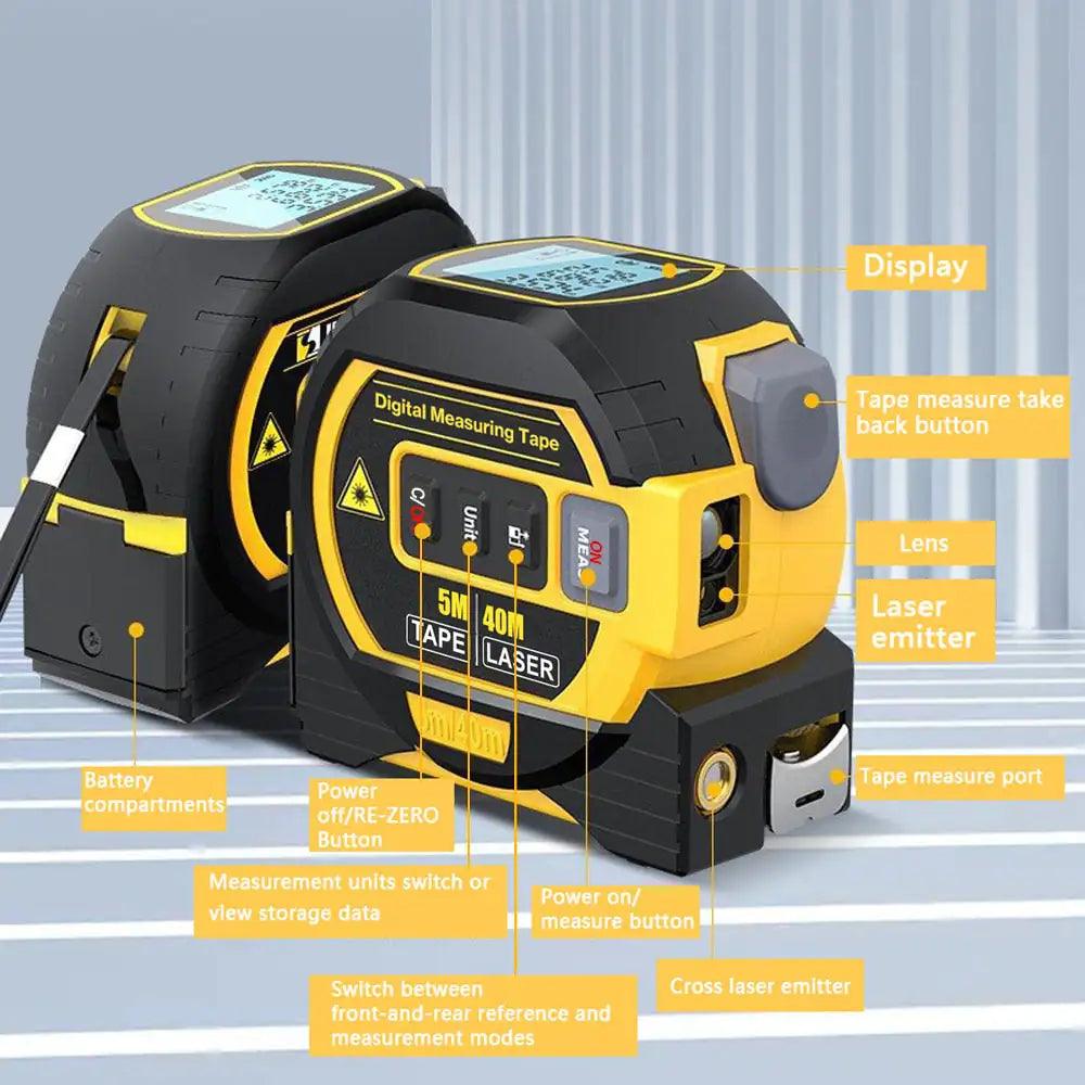 3 In 1 Laser Tape Measure - Evallys.com # #