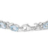 .925 Sterling Silver 16.0 Cttw Oval Blue Topaz and Diamond Accent Tennis X Link Bracelet (I-J Color, I1-I2 Clarity) - Size 7" Inch - Evallys.com # #