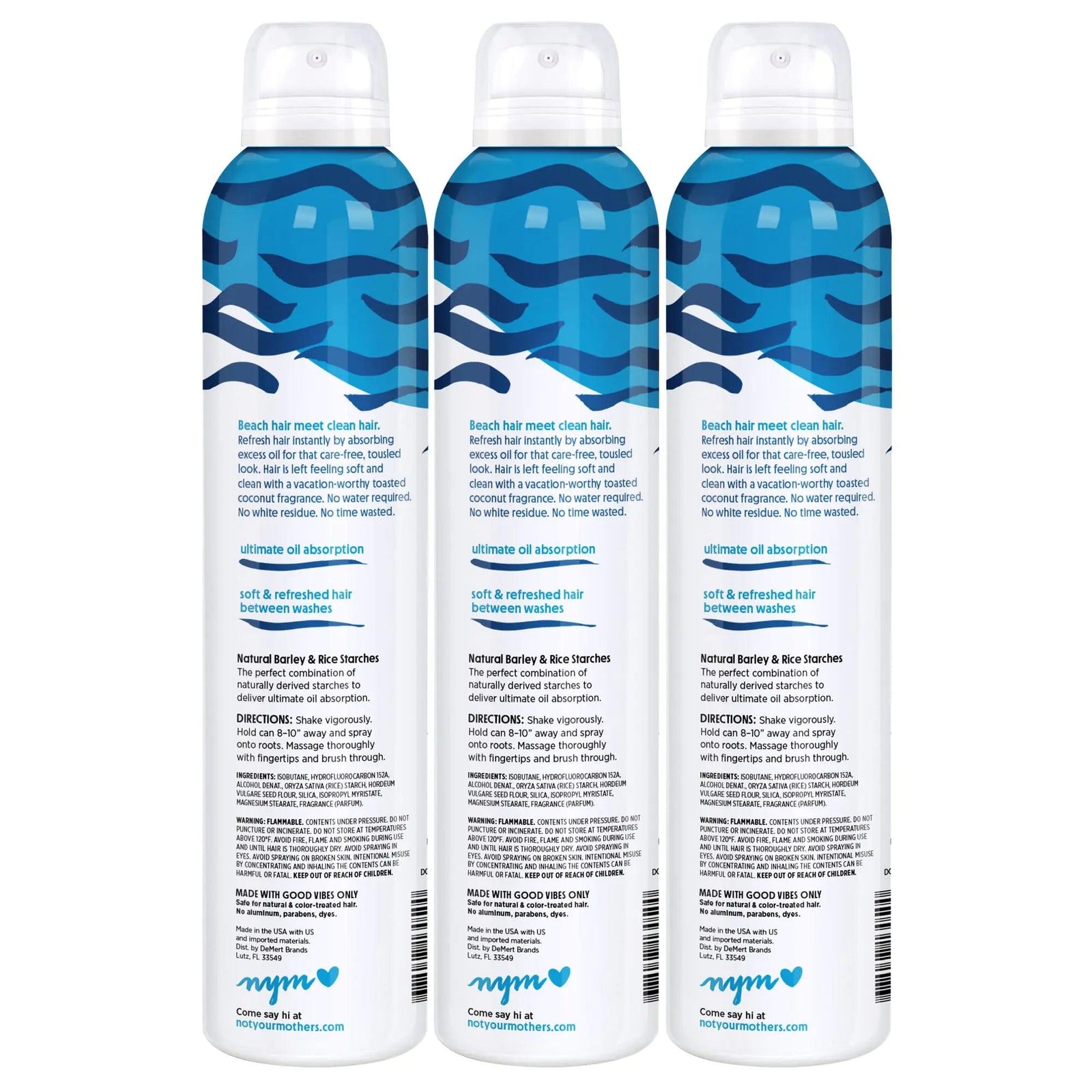 Not Your Mother's Beach Babe Dry Shampoo (3-Pack) - 7 oz Dry Shampoo - Instantly Absorbs Oil - Hair Essentials for Back to School 7 Ounce (Pack of 3) - Evallys.com # #