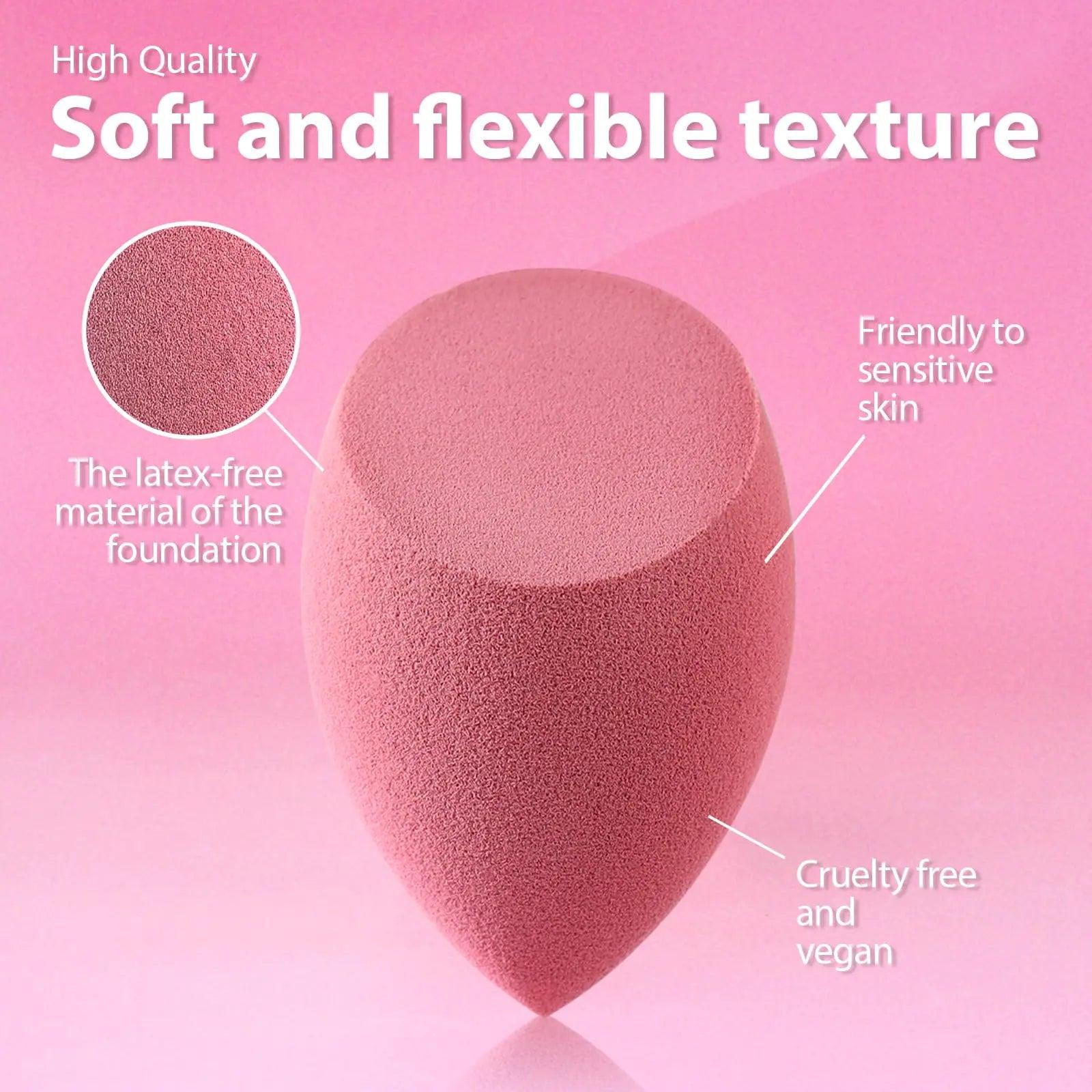Makeup Sponge Set Foonbe Blender Sponges 7 Pcs for Liquid, Cream, and Powder, Latex Free Makeup Sponges with 1 Mini Beauty Sponge, Multi-colored Sponges for Makeup Application, Pink Gifts - Evallys.com # #