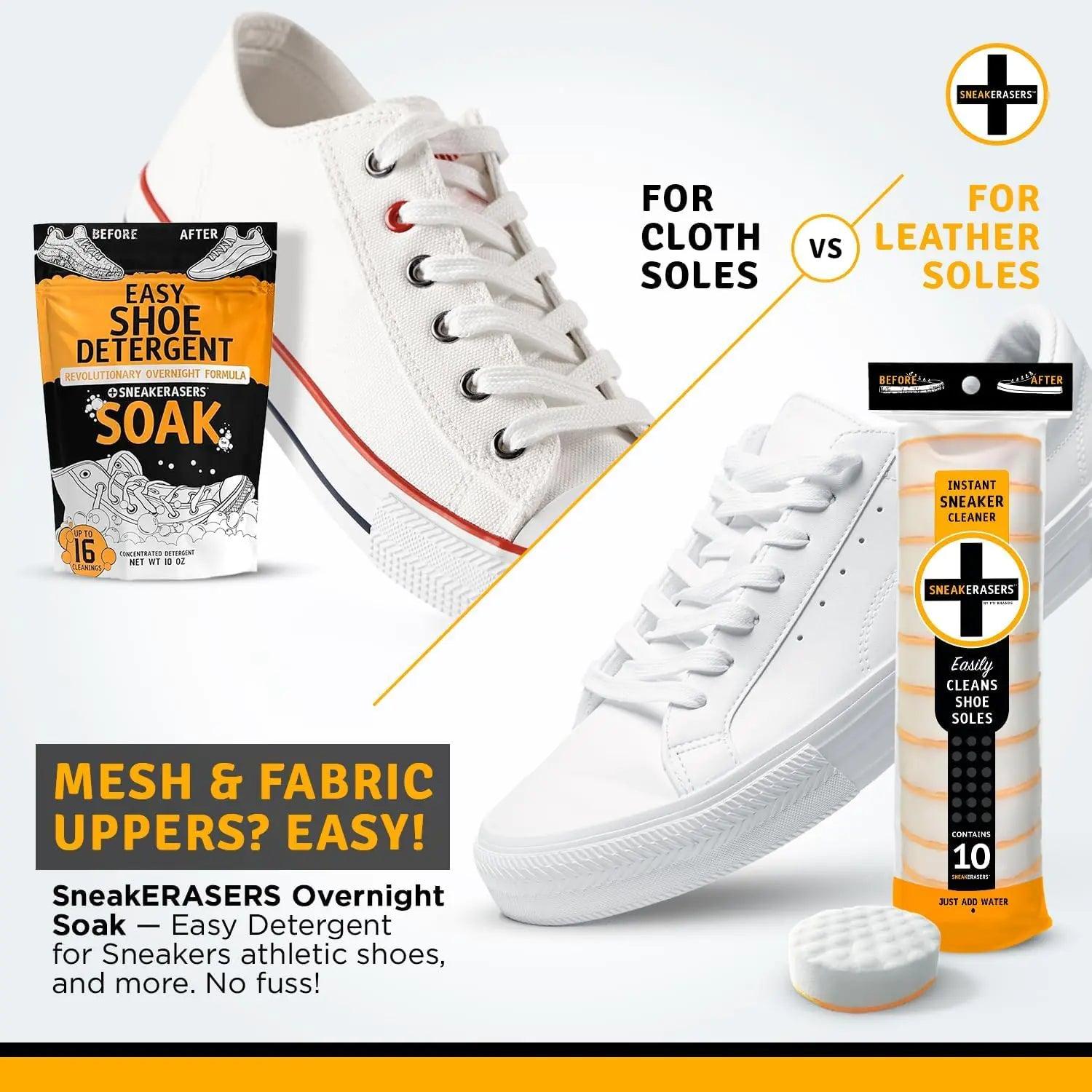 SneakERASERS Instant Sole and Sneaker Cleaner, Premium, Disposable, Dual-Sided Sponge for Cleaning & Whitening Shoe Soles - Evallys.com # #