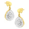 10K Yellow Gold 1/4 Cttw Round and Baguette-Cut Diamond Cluster Drop and Dangle Stud Earrings (I-J Color, I2-I3 Clarity) - Evallys.com # #