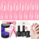 Beetles Gel Nail Kit 600Pcs Medium Almond Nail Tips with Milky White Gel Polish Top Coat, 15 Sizes Soft Clear Gel Nail Tips 5 In 1 Nail Glue Uv Nail Lamp for Nail Extension DIY Nail Salon Gift for Her B-Medium Almond 600pcs(Gel Polish & Top Coat） - Evallys.com