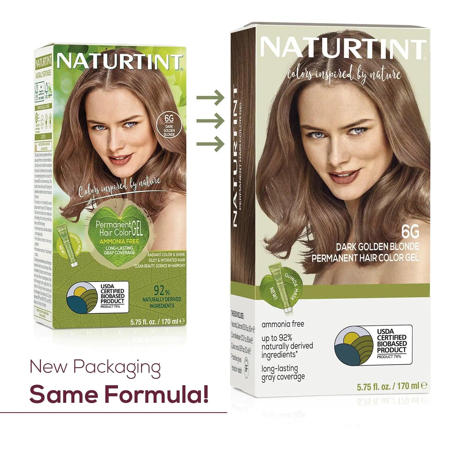 Naturtint Permanent Hair Color 6G Dark Golden Blonde (Pack of 1), Ammonia Free, Vegan, Cruelty Free, up to 100% Gray Coverage, Long Lasting Results - Evallys.com # #